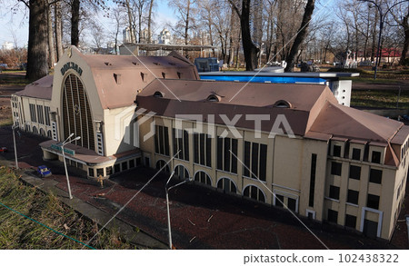 Kiev, Ukraine November 11, 2021: Museum of Miniatures - Central Railway Station building Kiev, Ukraine November 11, 2021: Museum of Miniatures - Central Railway Station building 102438322