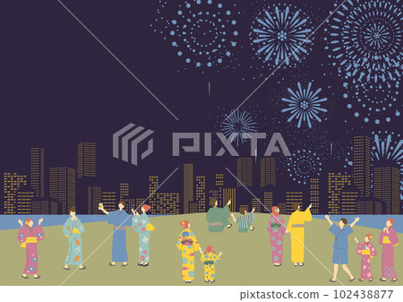 欣賞煙花表演的人 102438877