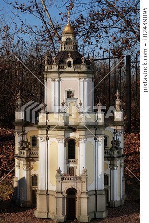 Kyiv, Ukraine November 11, 2021: Cathedral of St. George in the city of Lviv - miniature museum in Kyiv 102439095