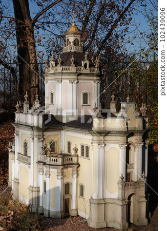 Kyiv, Ukraine November 11, 2021: Cathedral of St. George in the city of Lviv - miniature museum in Kyiv Kyiv, Ukraine November 11, 2021: Cathedral of St. George in the city of Lviv - miniature museum in Kyiv 102439096
