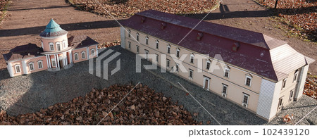 Kyiv, Ukraine November 11, 2021: Zolochiv castle Lviv region - miniature museum in Kyiv 102439120