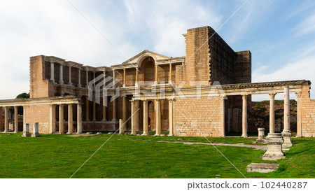Sardis ancient city which has gymnasium and synagogue ruins and columns in Manisa Sardis ancient city which has gymnasium and synagogue ruins and columns in Manisa 102440287