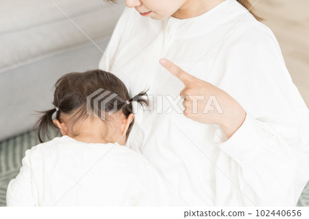 parent disciplining a child 102440656