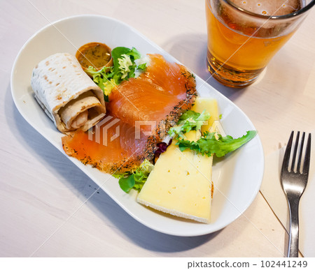 Traditional Swedish appetizer with salmon 102441249
