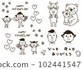 Father's Day Mother's Day black and white illustration 102441547