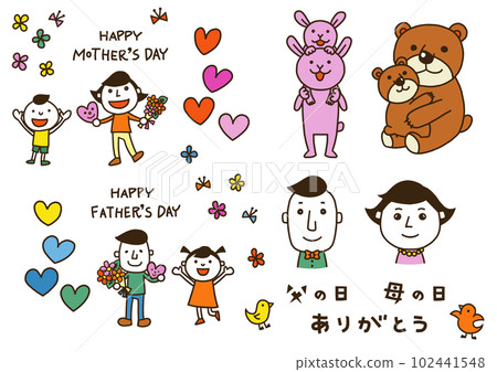 Father's Day Mother's Day Color illustration 102441548