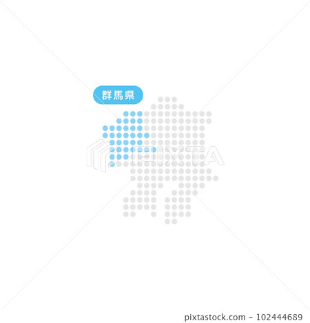 由點組成的關東和群馬縣地圖 由點組成的關東和群馬縣地圖 102444689