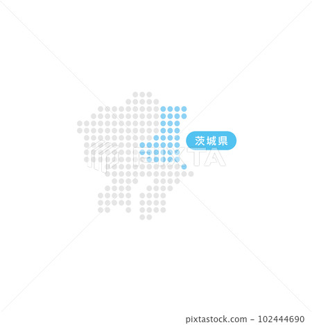 由點組成的關東和茨城縣地圖 由點組成的關東和茨城縣地圖 102444690
