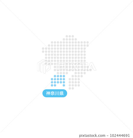 Map of Kanto and Kanagawa prefecture composed of dots Map of Kanto and Kanagawa prefecture composed of dots 102444691