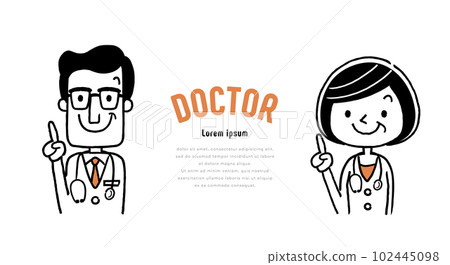 矢量插圖素材：男醫生和女醫生 102445098
