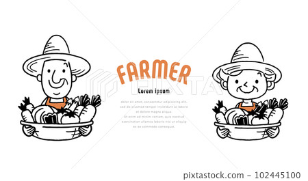 Vector illustration material: farmer men and women 102445100