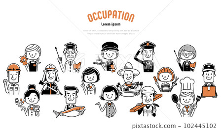 Vector illustration material: working person, occupation, self-employed, freelance 102445102
