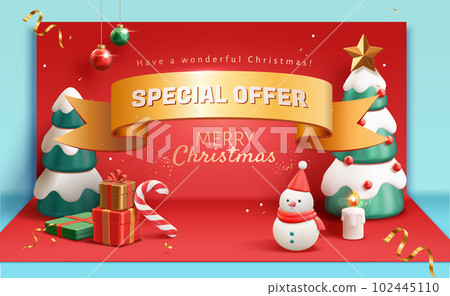 3D Christmas card promotion poster 3D Christmas card promotion poster 102445110