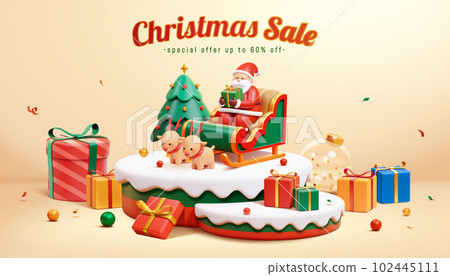 3D Festive Christmas sale poster 3D Festive Christmas sale poster 102445111