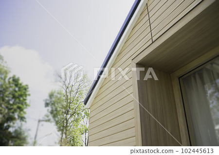 Wooden coffee shop in spring to summer season 102445613