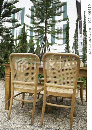 Street cafe with vintage furniture Street cafe with vintage furniture 102446419