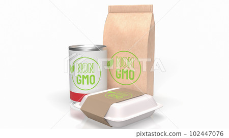 The Product on white Background for non gmo concept 3d rendering 102447076