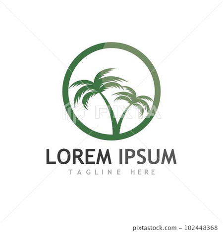 Palm tree summer logo template 102448368