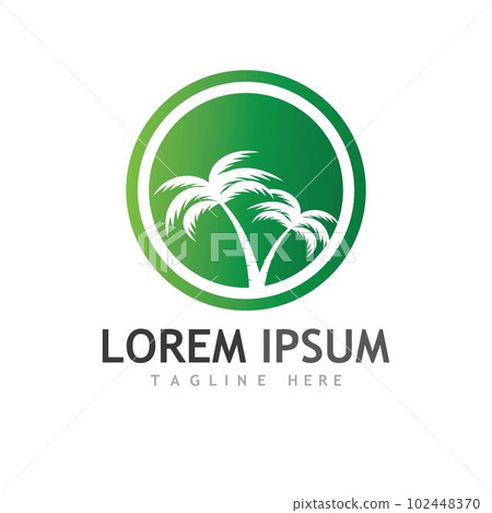 Palm tree summer logo template 102448370