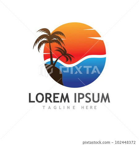 Palm tree summer logo template Palm tree summer logo template 102448372