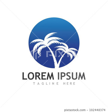 Palm tree summer logo template 102448374
