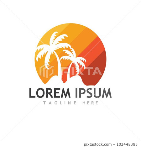 Palm tree summer logo template Palm tree summer logo template 102448383