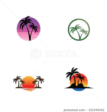 Palm tree summer logo template 102448392
