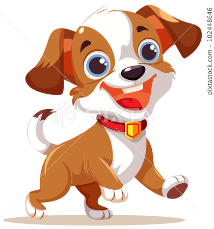 Cheerful Cute Dog on White Background 102448646