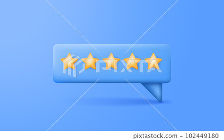 3d rating stars.Customer review concept. Best excellent services for satisfaction. Vector illustration art 3d rating stars.Customer review concept. Best excellent services for satisfaction. Vector illustration art 102449180