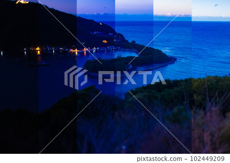 Miniature style Numazu City / Dawn of Toda Port [6 split display] 102449209