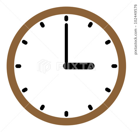 Simple wooden wall clock (3 o'clock) 102449576