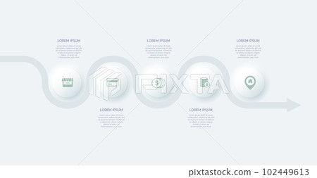 Infographic design template with place for your data with icon, steps, timelines or processes. 102449613