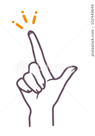 Vector illustration material pointing the index finger Loose fashionable line drawing Vector illustration material pointing the index finger Loose fashionable line drawing 102449649