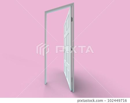 打開的門的 3d 插圖 102449716
