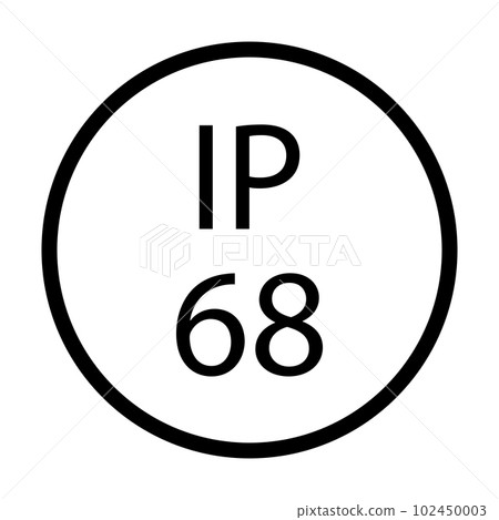IP68 standard waterproof icon vector for graphic design, logo, website, social media, mobile app, UI 102450003