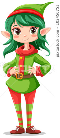 Elf girl cartoon Christmas character Elf girl cartoon Christmas character 102450753