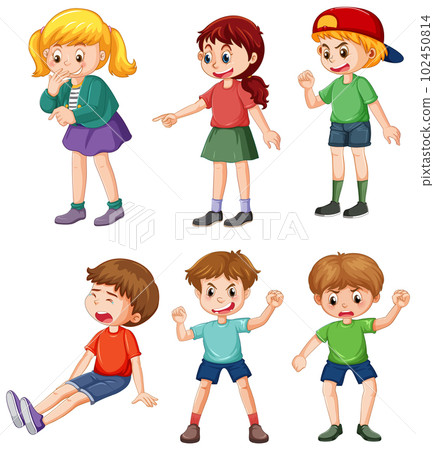 Set of children cartoon character 102450814