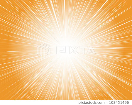 色彩鮮豔的太陽光線圖像的集中線背景引發_橙色 102451496