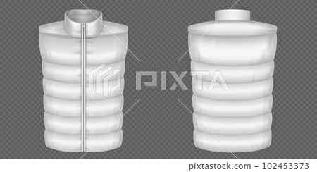 3d puffer warm vest mockup, white winter waistcoat 3d puffer warm vest mockup, white winter waistcoat 102453373