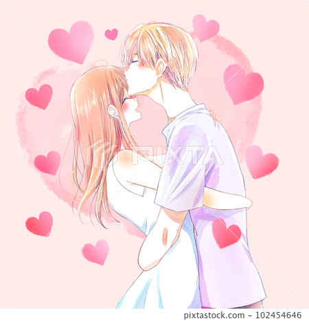互相擁抱,男人和女人,上半身,心臟 互相擁抱,男人和女人,上半身,心臟 102454646