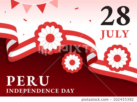 Peru Independence Day Vector Illustration on july 28 with Waving Flag in National Holiday Flat Cartoon Hand Drawn Landing Page Background Templates Peru Independence Day Vector Illustration on july 28 with Waving Flag in National Holiday Flat Cartoon Hand Drawn Landing Page Background Templates 102455392