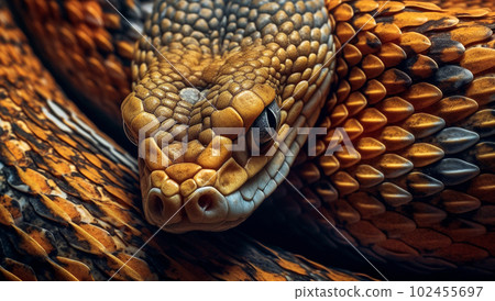 Python Snake portrait background, macro closeup of beautiful snake, wildlife,animal concept 102455697