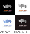 rhino logotype on a black 102456148