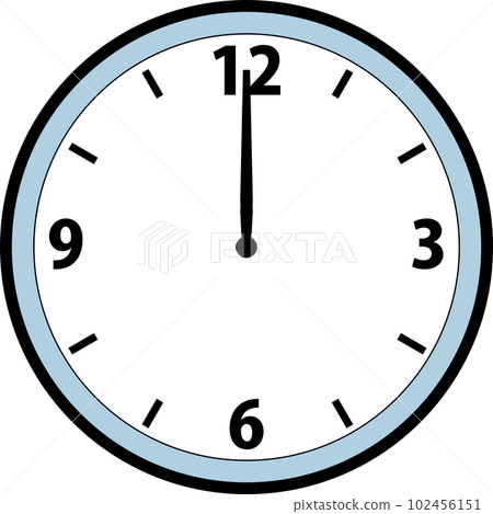 Illustration of a simple 12 o'clock hand clock - Stock Illustration  [102456151] - PIXTA