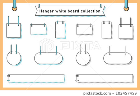 Hanging whiteboard frame set Vector illustration without background Hanging whiteboard frame set Vector illustration without background 102457459