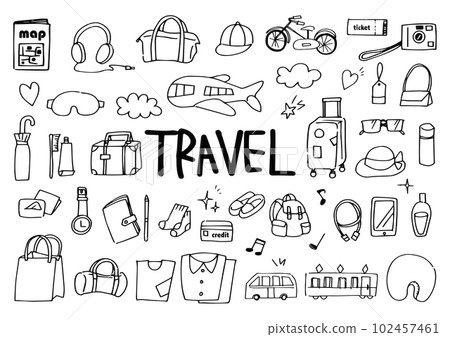 travel hand drawn icon set 102457461