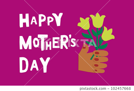 Childish papercut greeting card for Mothers day 102457668