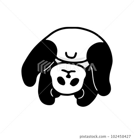 hand drawn illustration of a rolling panda hand drawn illustration of a rolling panda 102458427