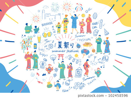 People who enjoy the summer festival People who enjoy the summer festival 102458596