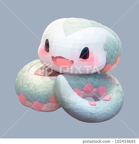 Cute little snake with a kind smiling face and big eyes. Cute little snake with a kind smiling face and big eyes. 102458685